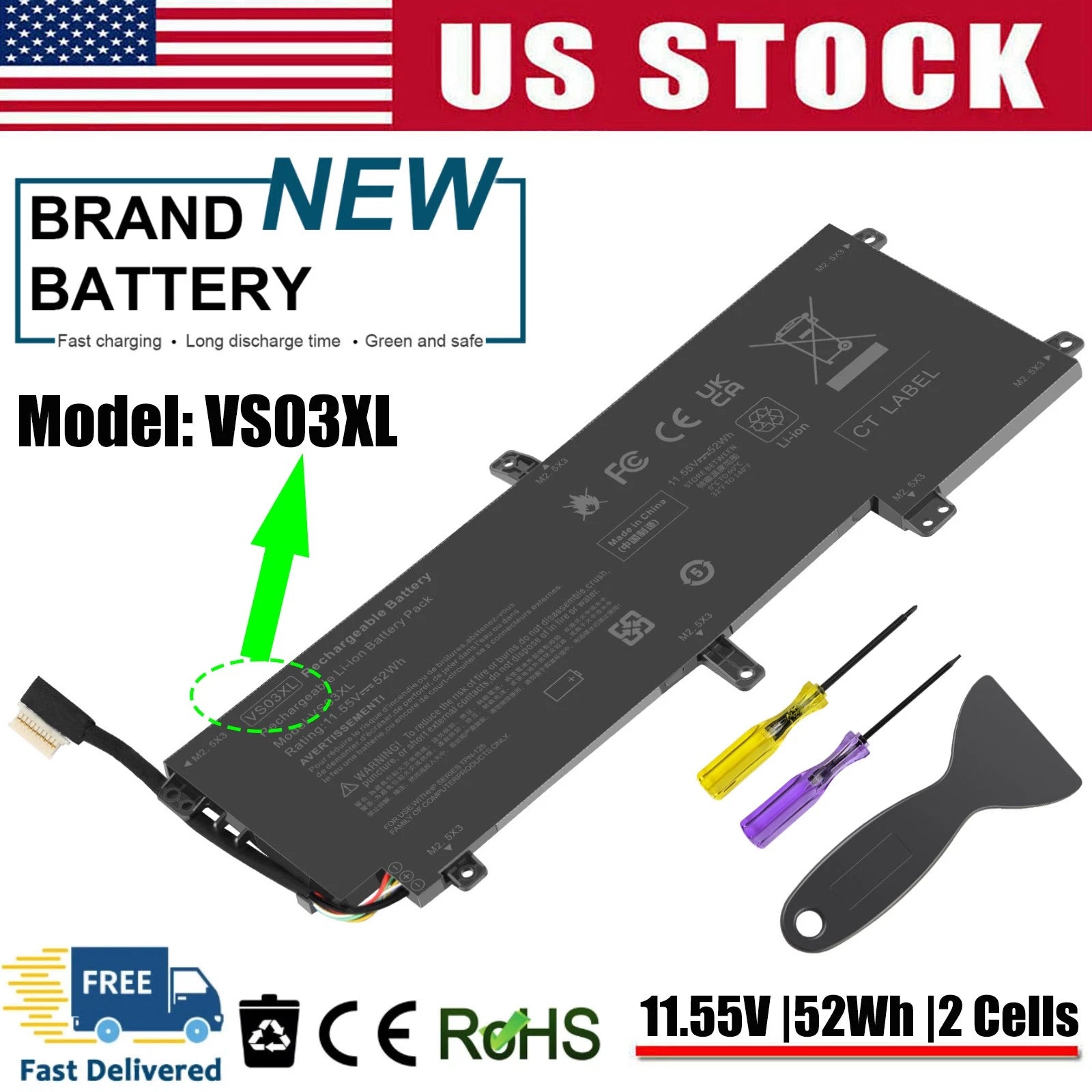 VS03XL Battery For HP Envy 15-AS000 15-as068nr 15-as133cl 15-as020nr 849047-541