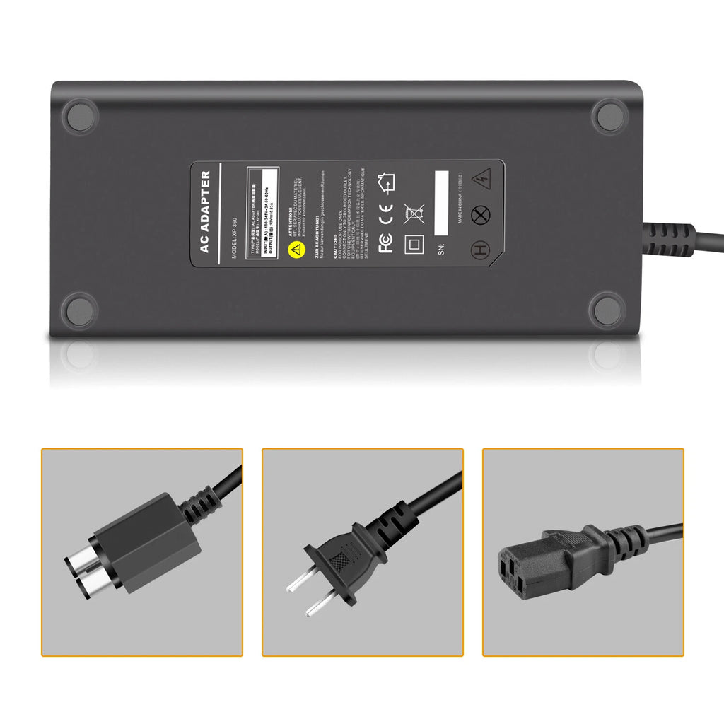 135W For Xbox 360 Slim Power Supply Adapter Box Replacement + Power Cord Cable