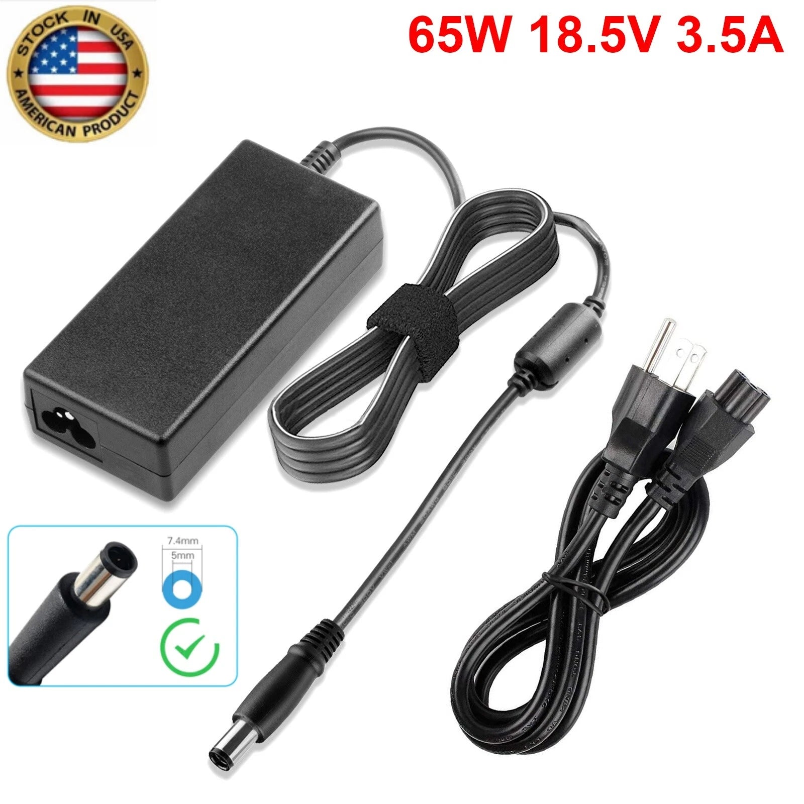 65W 18.5V 3.5A AC Adapter Charger For HP Pavilion EliteBook Compaq 7.4*5.0mm US