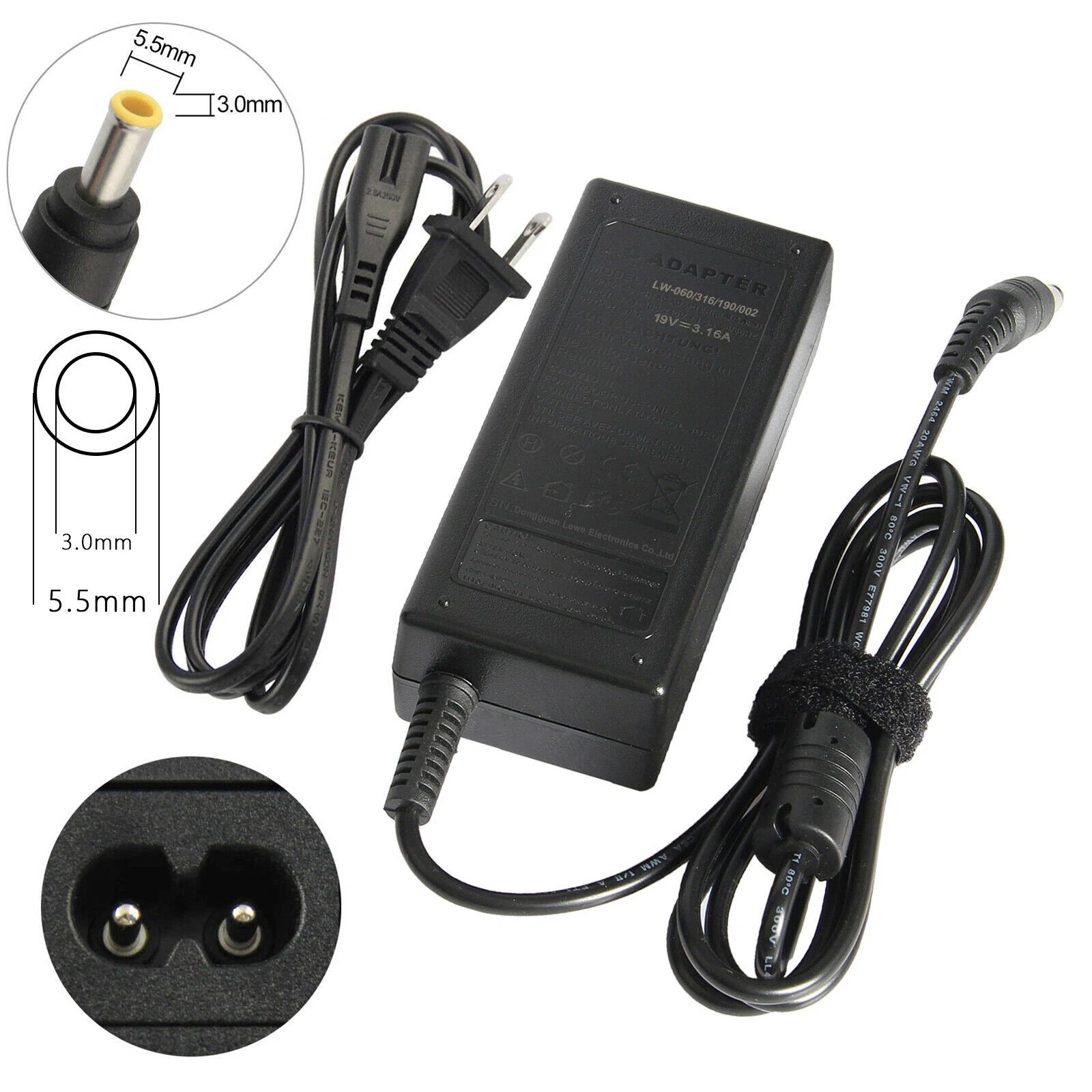AC Adapter Charger For Samsung NP510R5E NP470R5E AD-6019R CPA09-004A ADP-60ZH