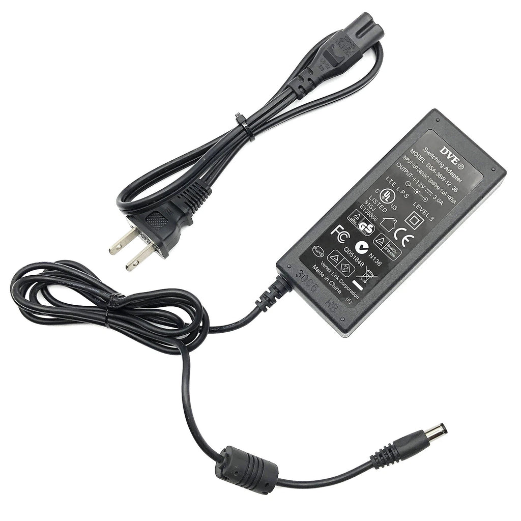 NEW Genuine 36W DVE AC DC Switching Adapter +12V 3A Model DSA-36W-12 1 36 w/Cord