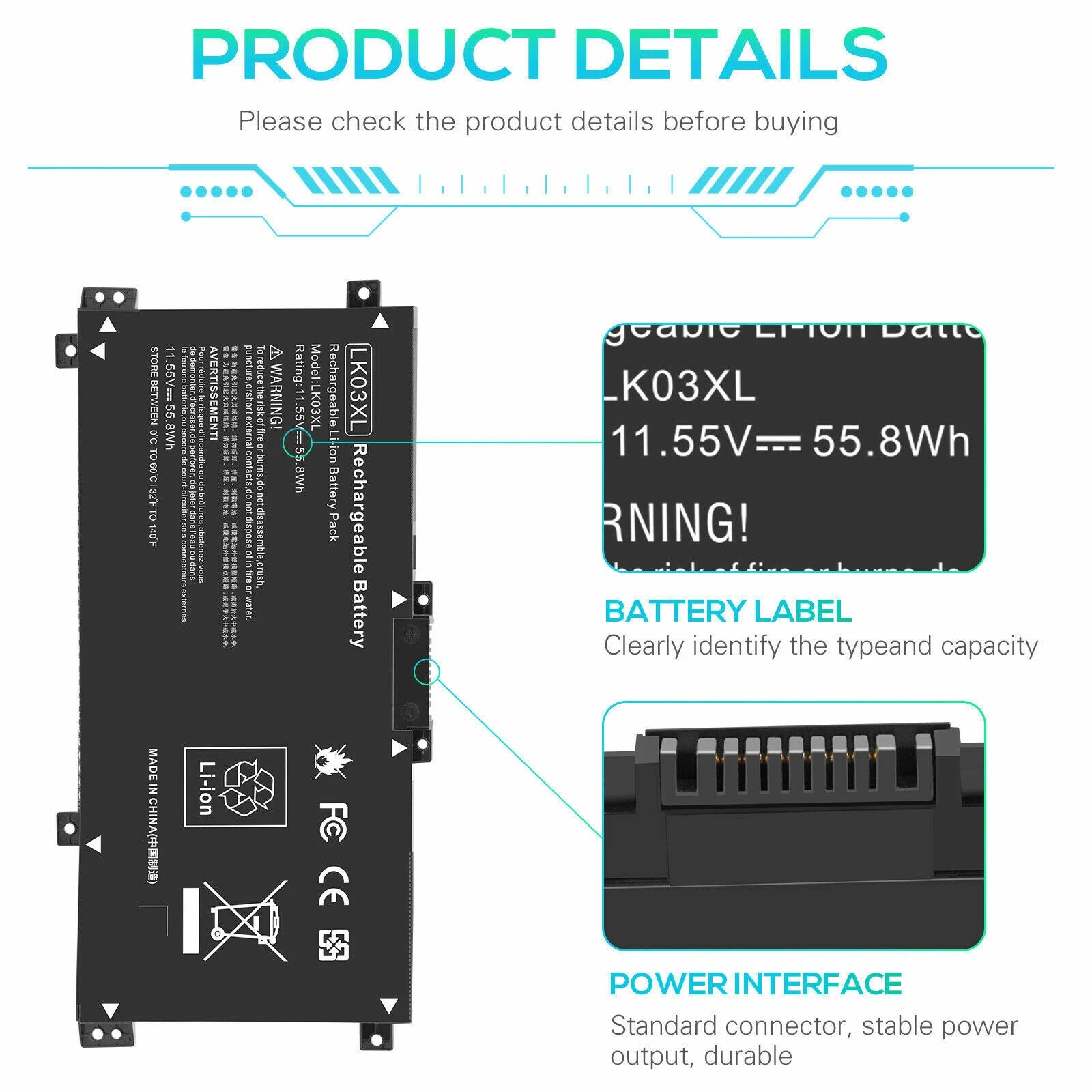 LK03XL Battery For HP ENVY X360 15-BP 15M-BQ 17-AE 17-CE L09281-855 916814-855