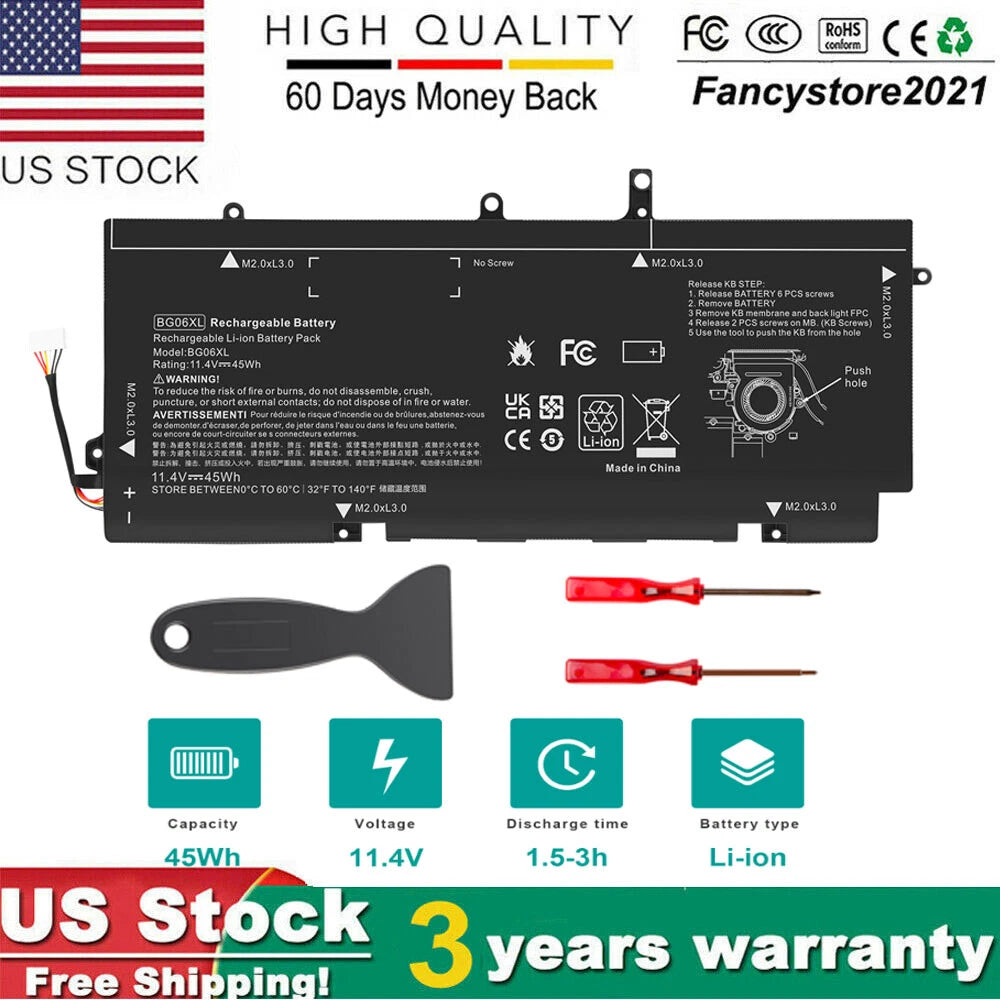 For HP EliteBook Folio 1040 G3 14" Laptop Battery 11.4V 45Wh BG06XL 805096-001