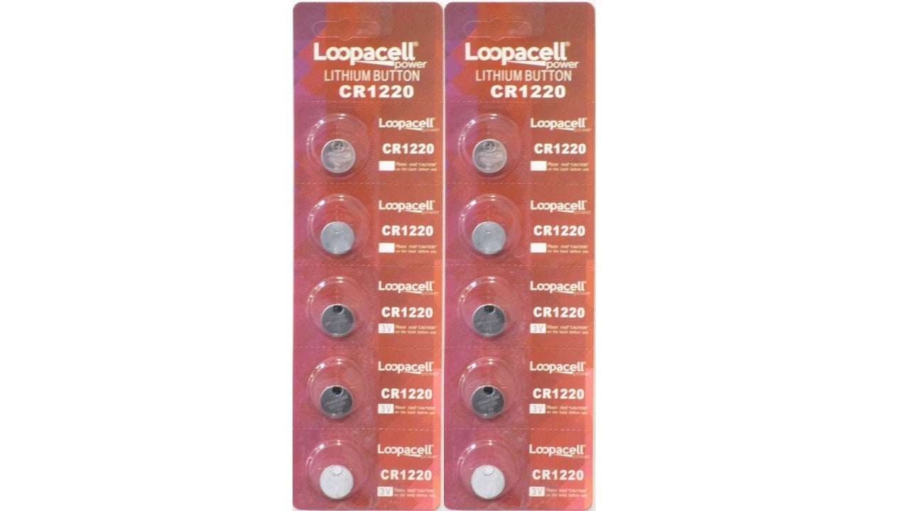10 NEW CR1220 3V Lithium Coin Battery FRESHLY NEW LOOPACELL!!