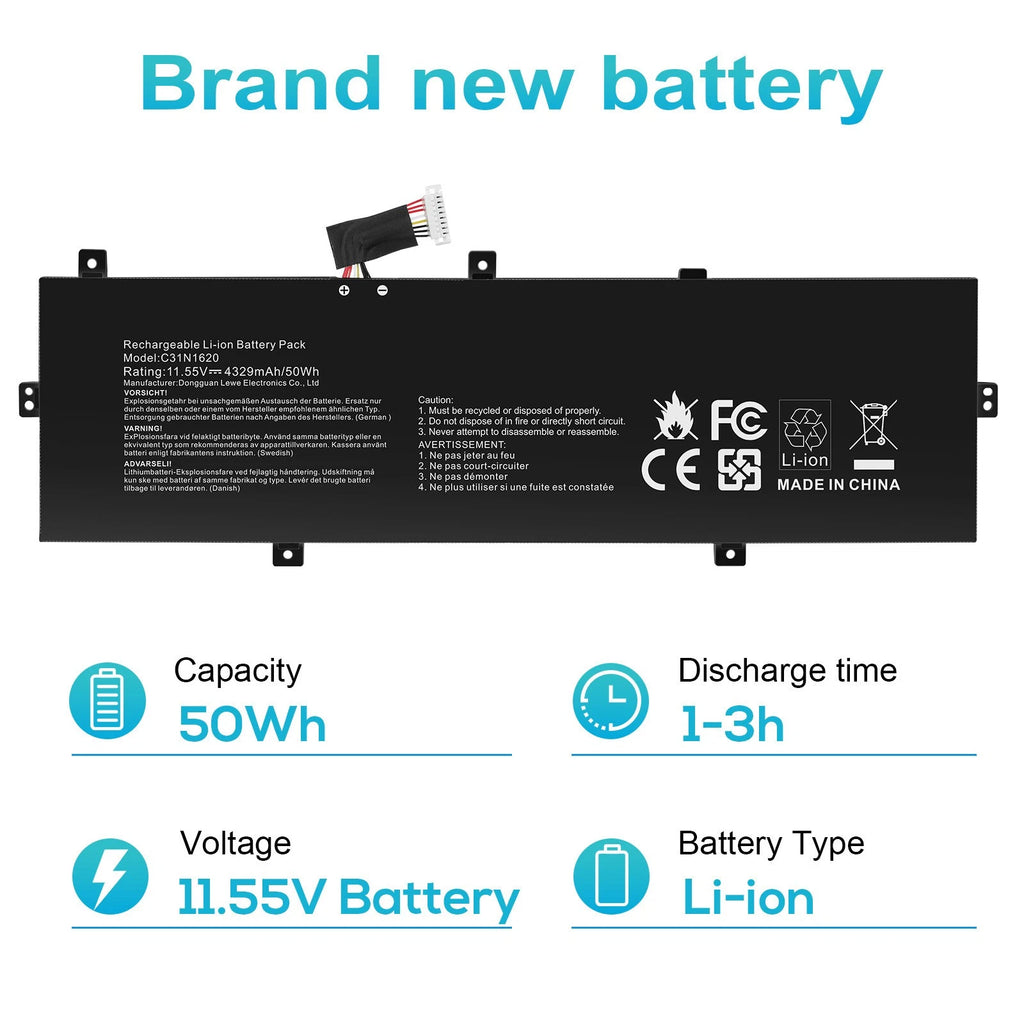 50Wh C31N1620 Battery For Asus Zenbook UX430 UX430UA UX430UN UX430UQ UX430UNR
