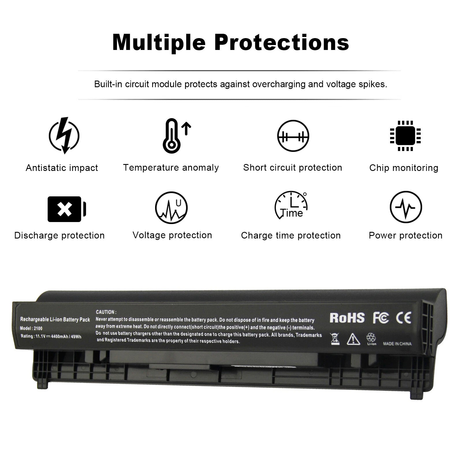 LOT Battery For Dell Latitude 2100 2110 2120 451-11040 451-11456 312-0229 4400mA