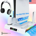 PS5 Slim Stand Cooling Fan PS5 Controller Charging Station for Sony Playstation5