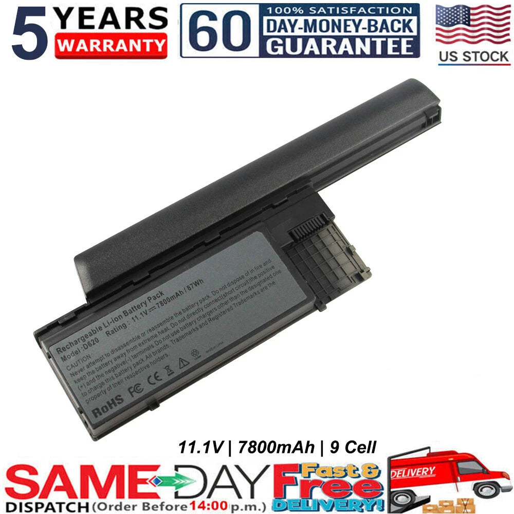 Laptop Battery for Dell Latitude D620 D630 D640 TC030 310-9080 HX345 9 Cell