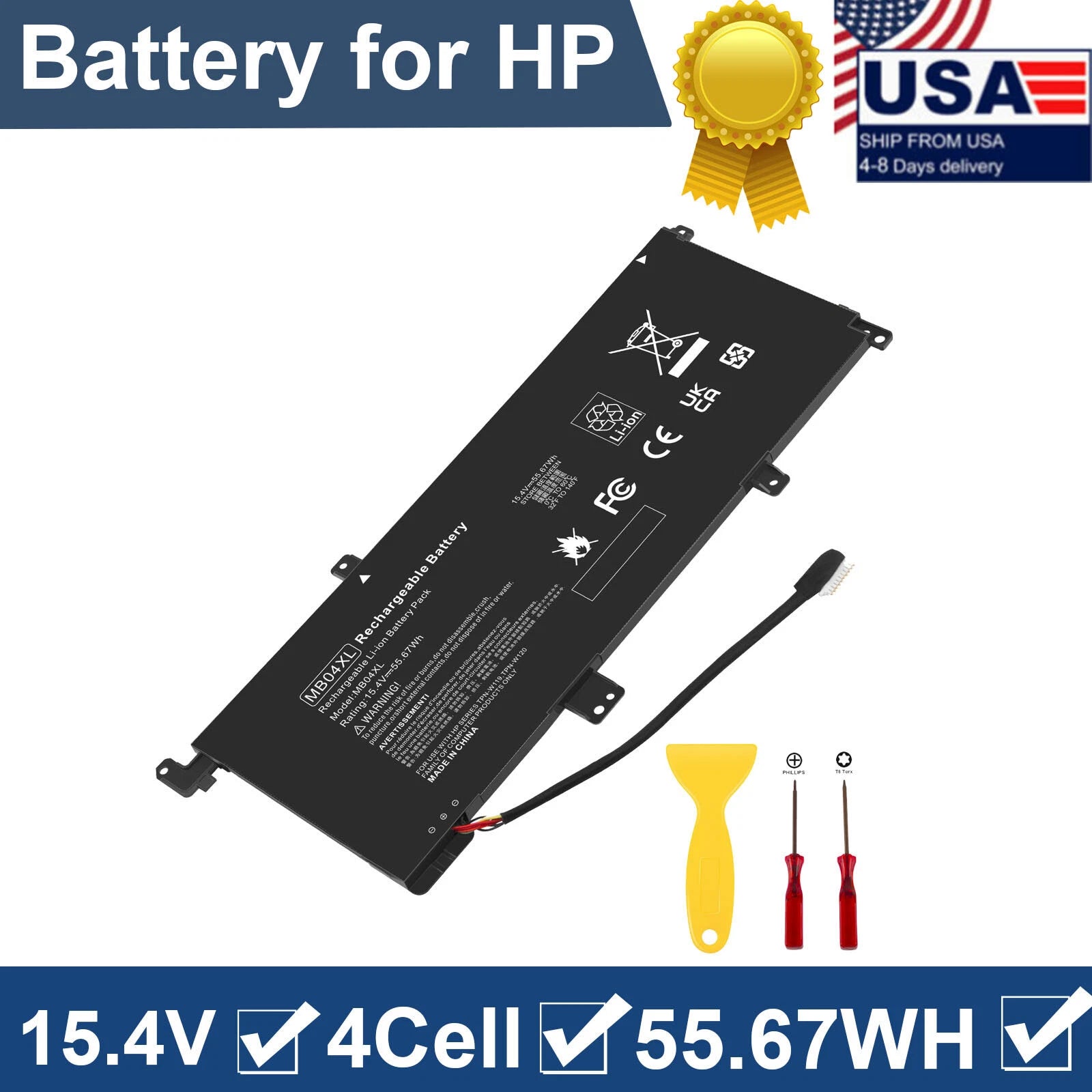 Battery MB04XL for HP Envy x360 m6-aq105dx m6-aq103dx 843538-541 844204-850 NEW