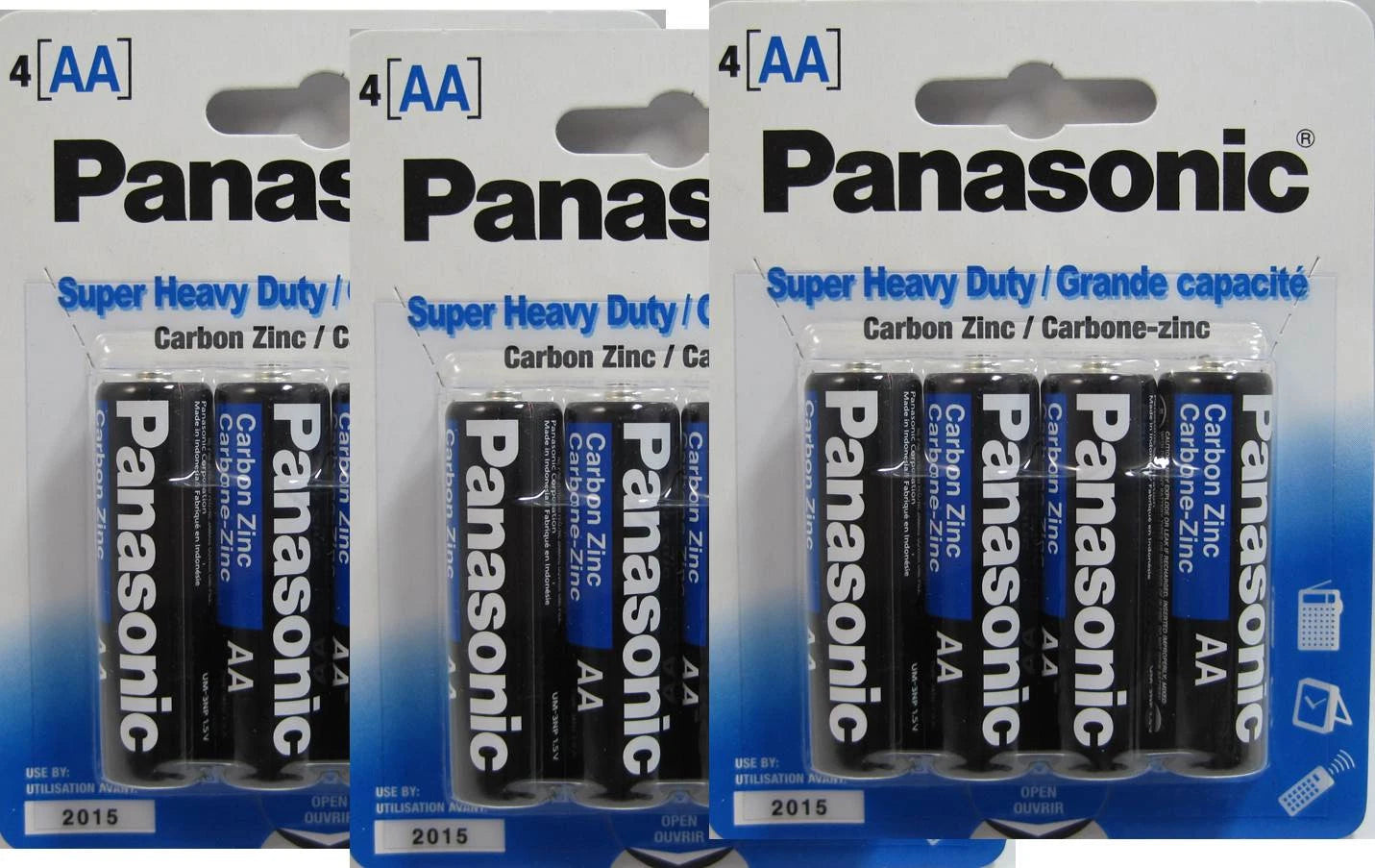 12 Panasonic AA Super Heavy Duty Batteries