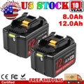 For Makita 18V 8.0Ah 12.0Ah Lithium-Ion Battery BL1890 BL1850 BL1860 LED Tools