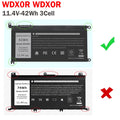 LOT 3-Cell 42Wh WDXOR WDX0R Battery for Dell Latitude 3180 3190 3300 3379 3189