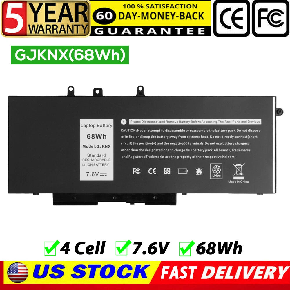 GJKNX 68Wh Battery for Dell LATITUDE 5480 5580 5490 5590 E5280 E5288 E5480 GD1JP
