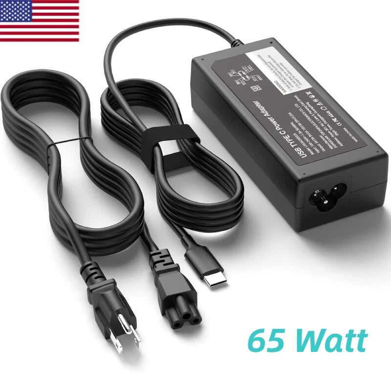 New For Dell Laptop Charger 65W USB C Power Adapter for Dell Chromebook 3100 XPS