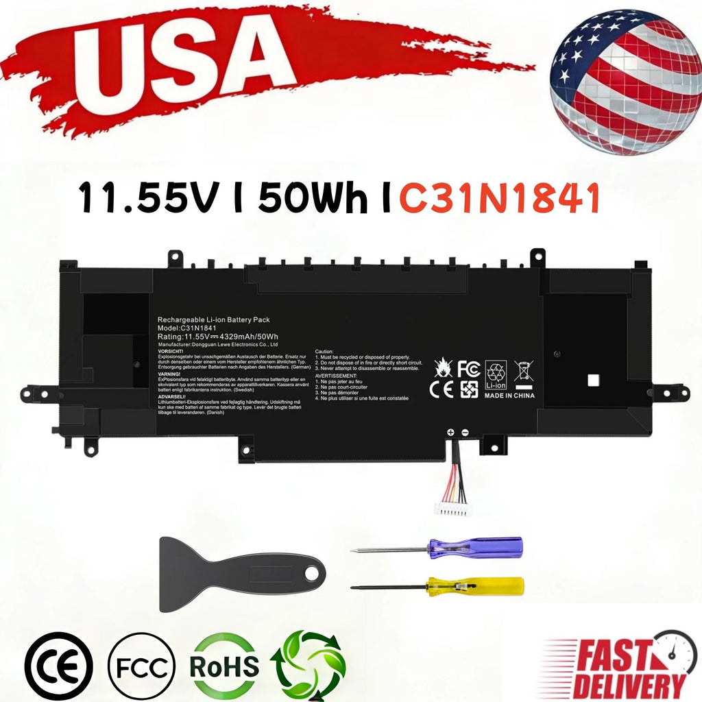 Battery for Asus ZenBook 13 UX334 UX334FA UX334FL UX433FAC 14 UM433DA C31N1841