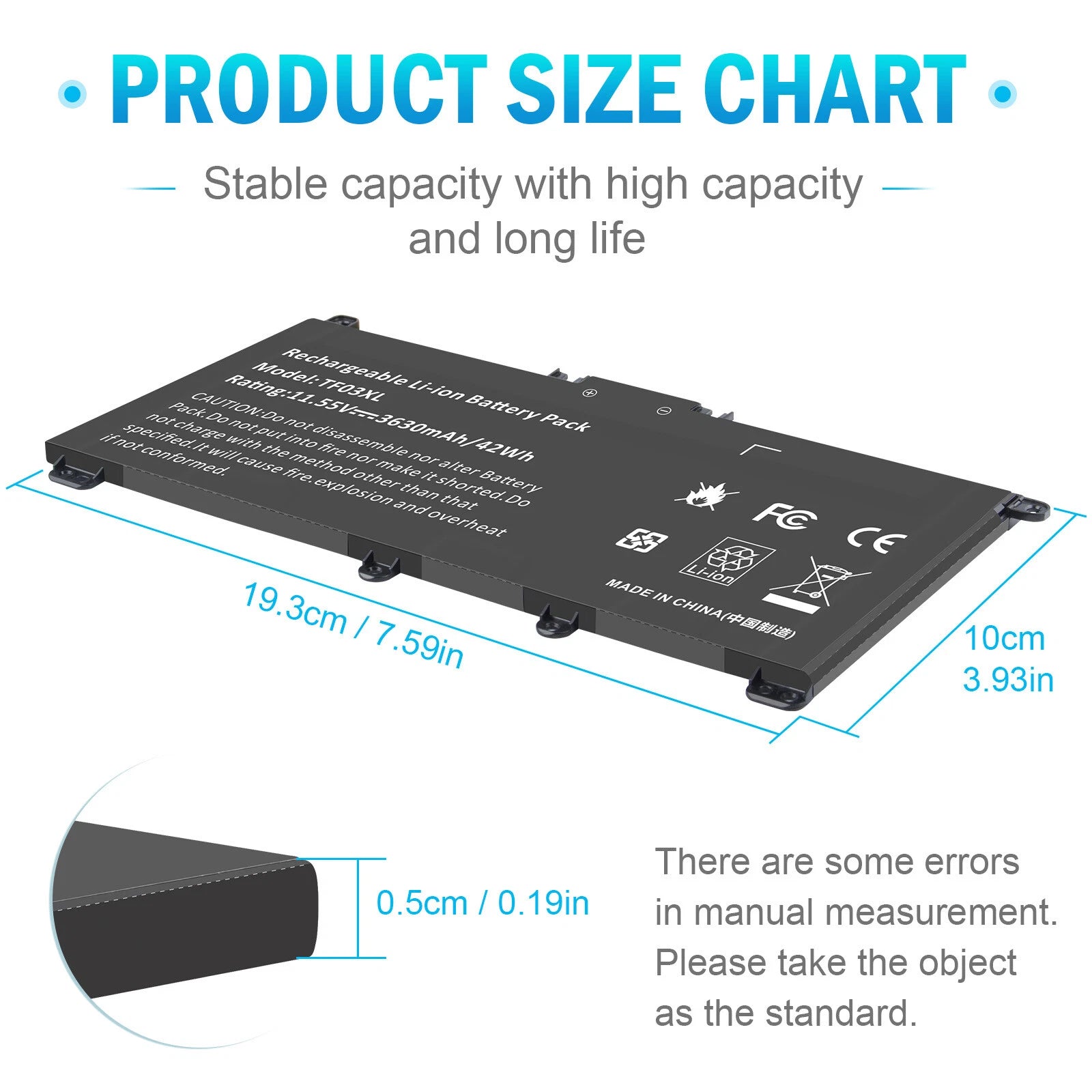 TF03XL Battery for HP Pavilion 14-CD 14-BF 15-CC 15-CD 14-BK 17-AR / Charger