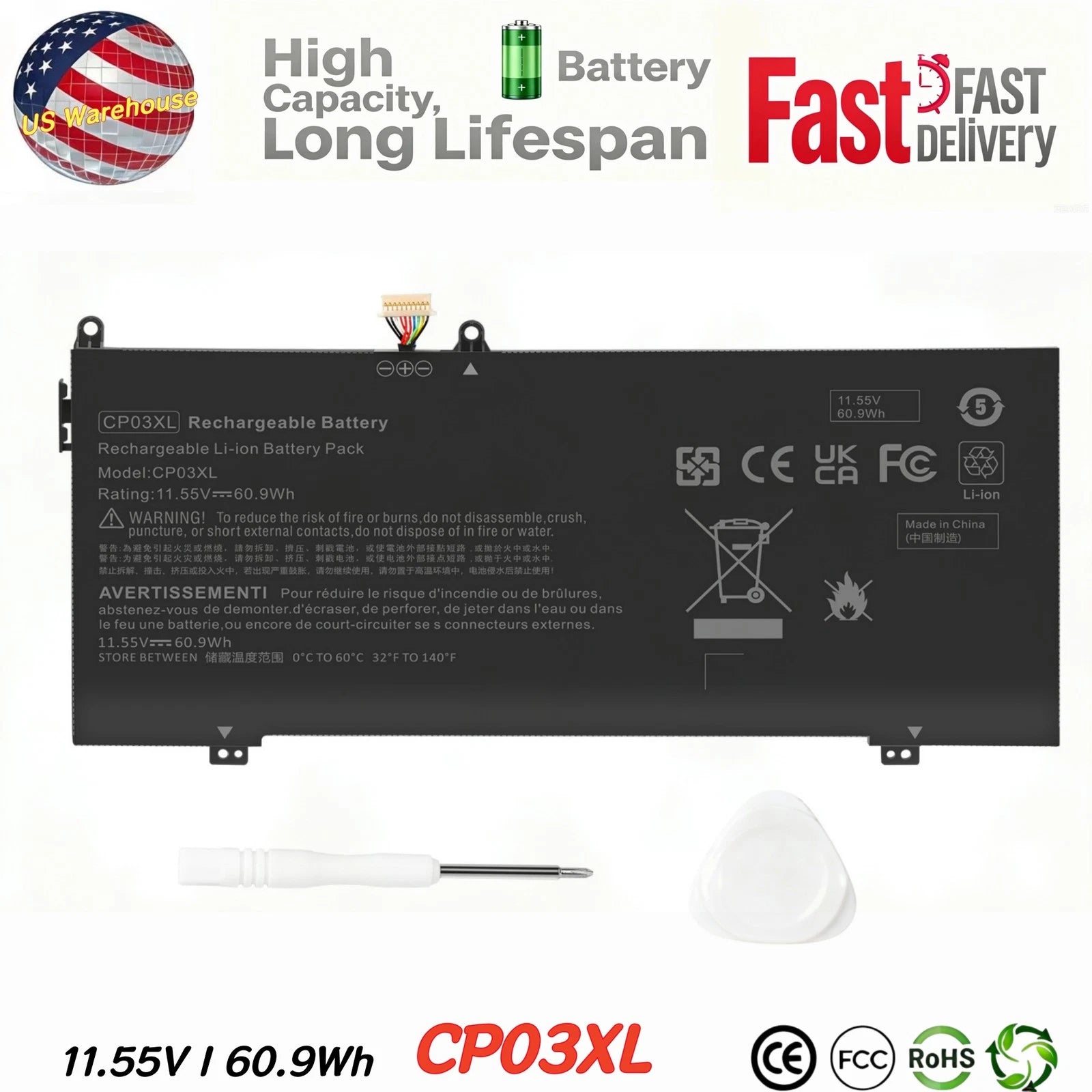 CP03XL Battery for HP Spectre x360 13-ae000 13-ae011dx 13-ae012dx 13-ae014dx USA