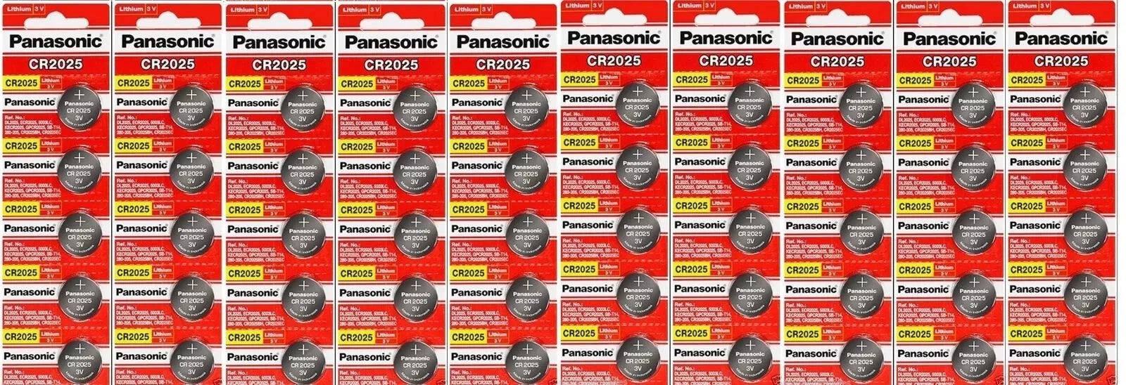 100 x Fresh PANASONIC CR 2025 CR2025 CR2025 LITHIUM COIN CELL Battery Exp 2031