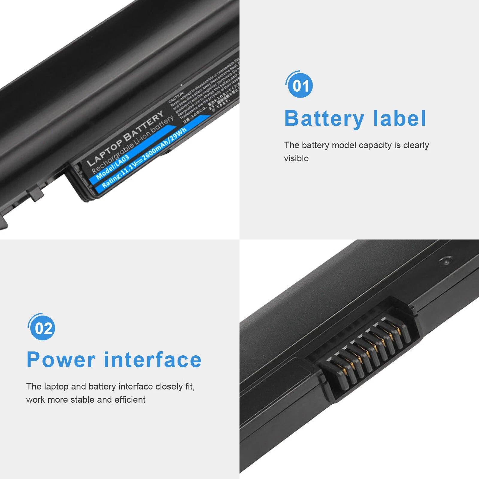 LA03 Laptop Battery for HP Spare 776622-001 728460-001 752237-001 14.8V 2600mAh