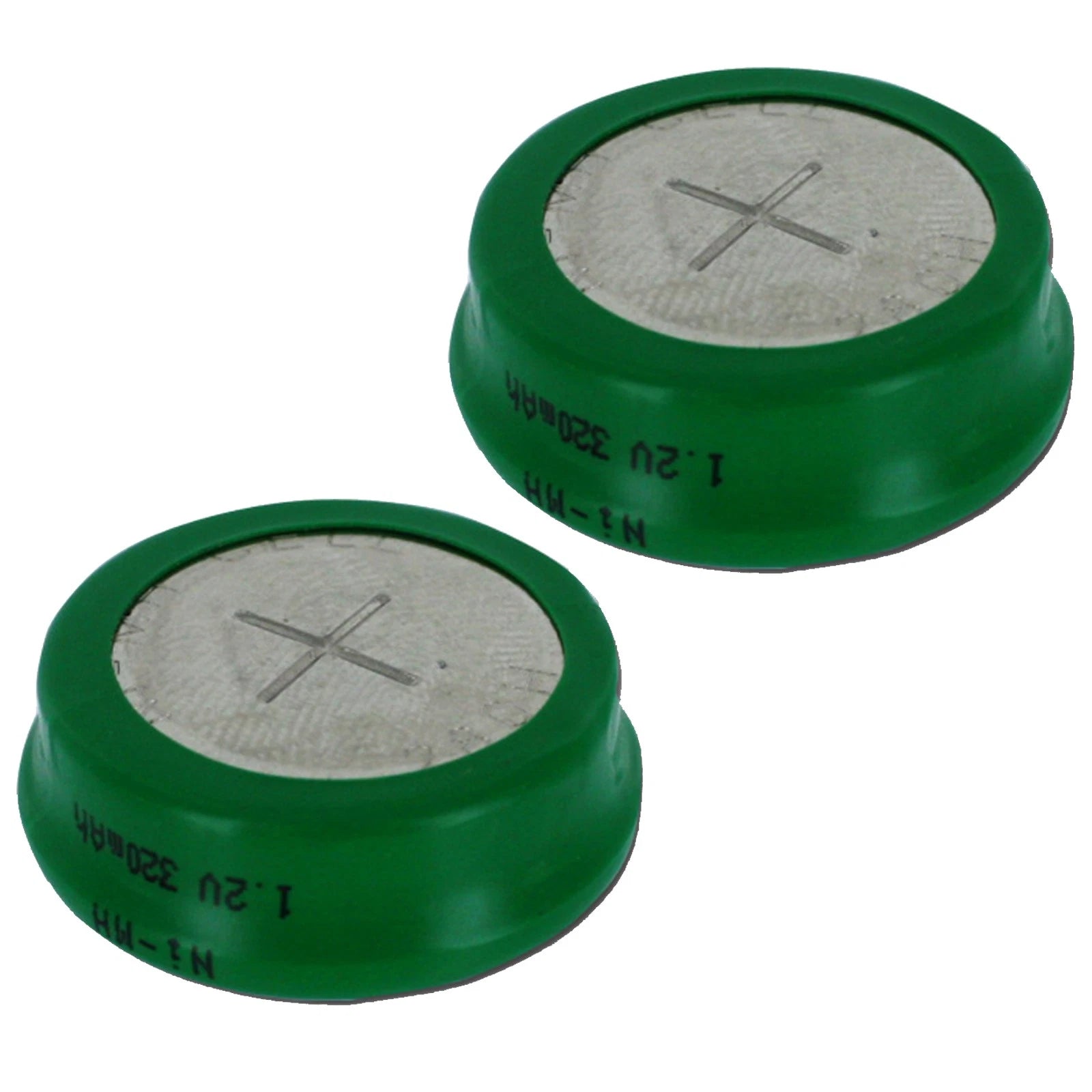 2pcs Button Cell Rechargeable Battery 320mAh NiMH 1.2V Flat Top Cell