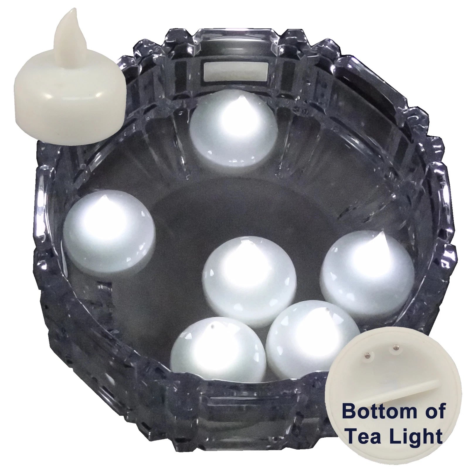 6 Flameless Floating LED tealight Candle Battery operated WHITE tea lights NEW