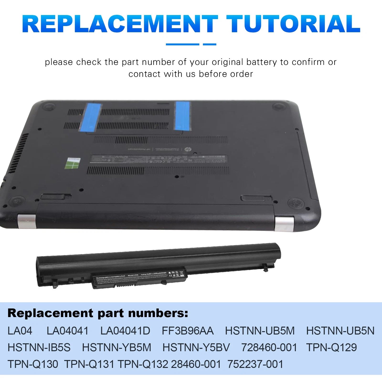 776622-001 LA04 Battery for HP 15-f010wm 15-f009wm 15-f010dx 15-f033wm 15-f305dx