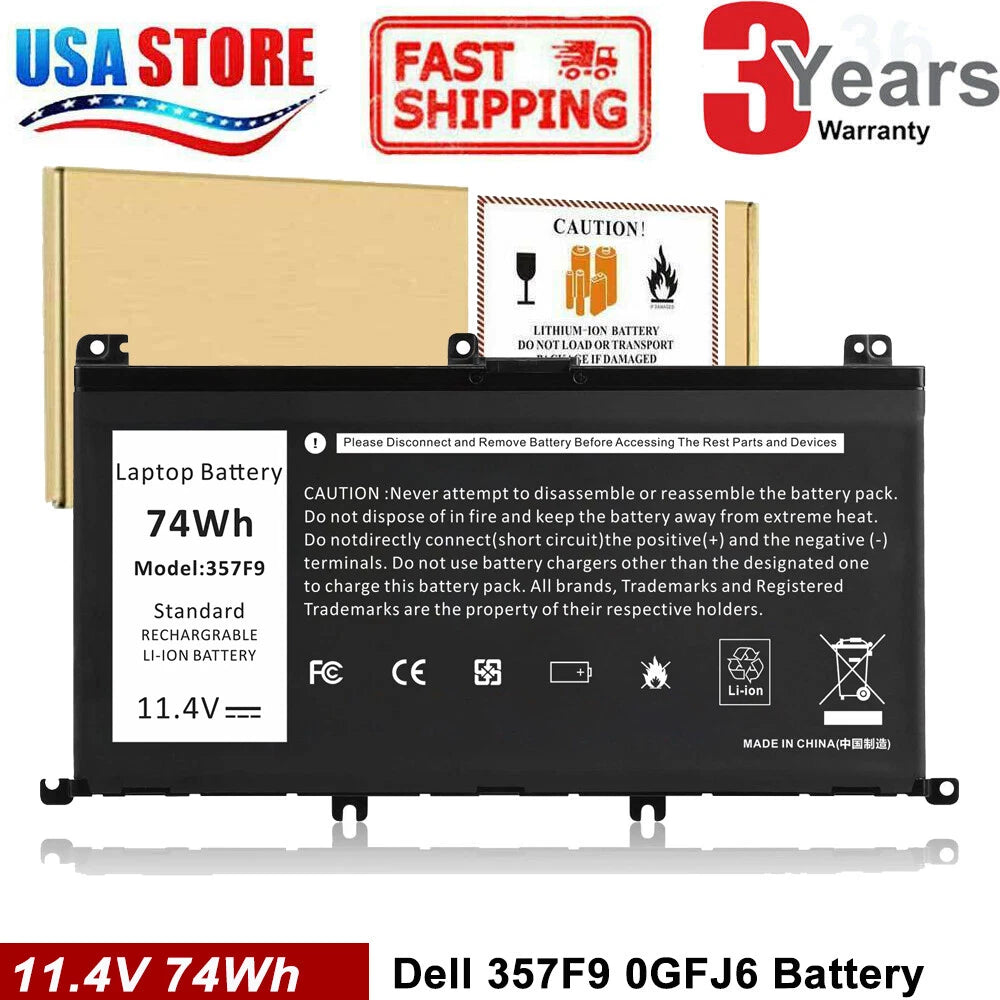 Battery For Dell Inspiron 15 7559 15 7567 Type 357F9 71JF4 0GFJ6 11.4V 74Wh CG