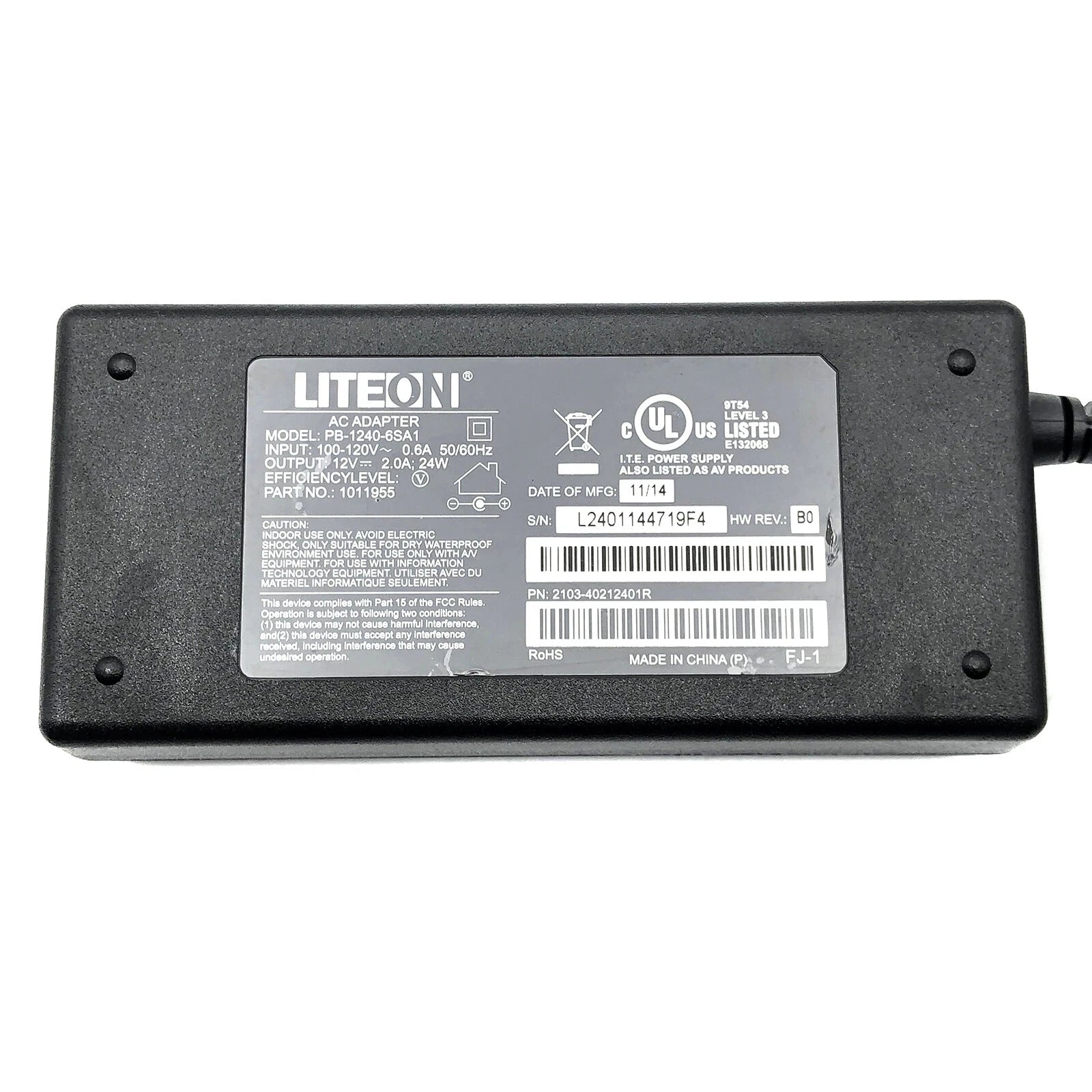 NEW Genuine Liteon PB-1240-6SA1 AC Adapter Charger 2103-40212401R 12V 2A OEM