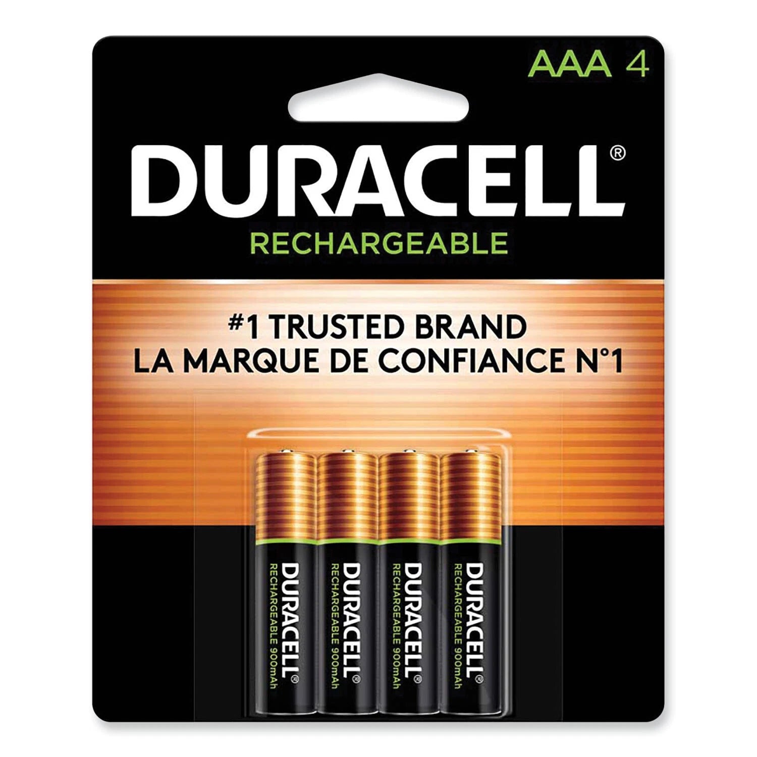 4 Duracell AAA Rechargeable NiMH Batteries (850 mAh, DX2400)