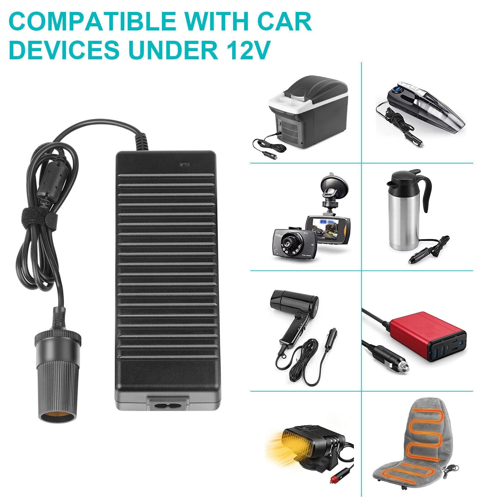 12V 10A Power Supply AC to DC Adapter Car Cigarette Lighter US Charger Adapter