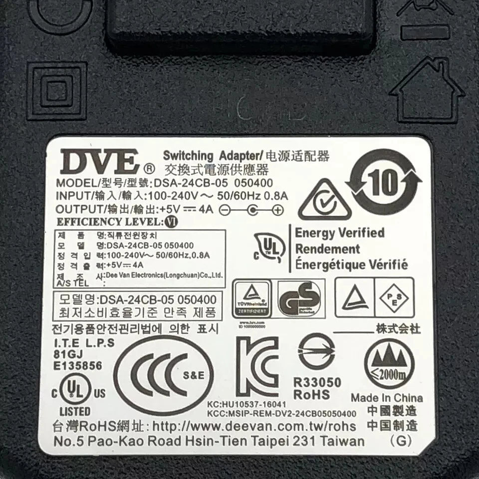 NEW Genuine DVE AC/DC Switching Power Supply Adapter DSA-24CB-05 for RING