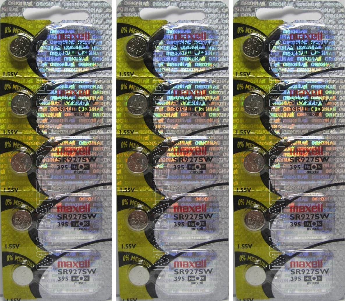 395 Maxell Watch Batteries SR927SW 15 Batteries