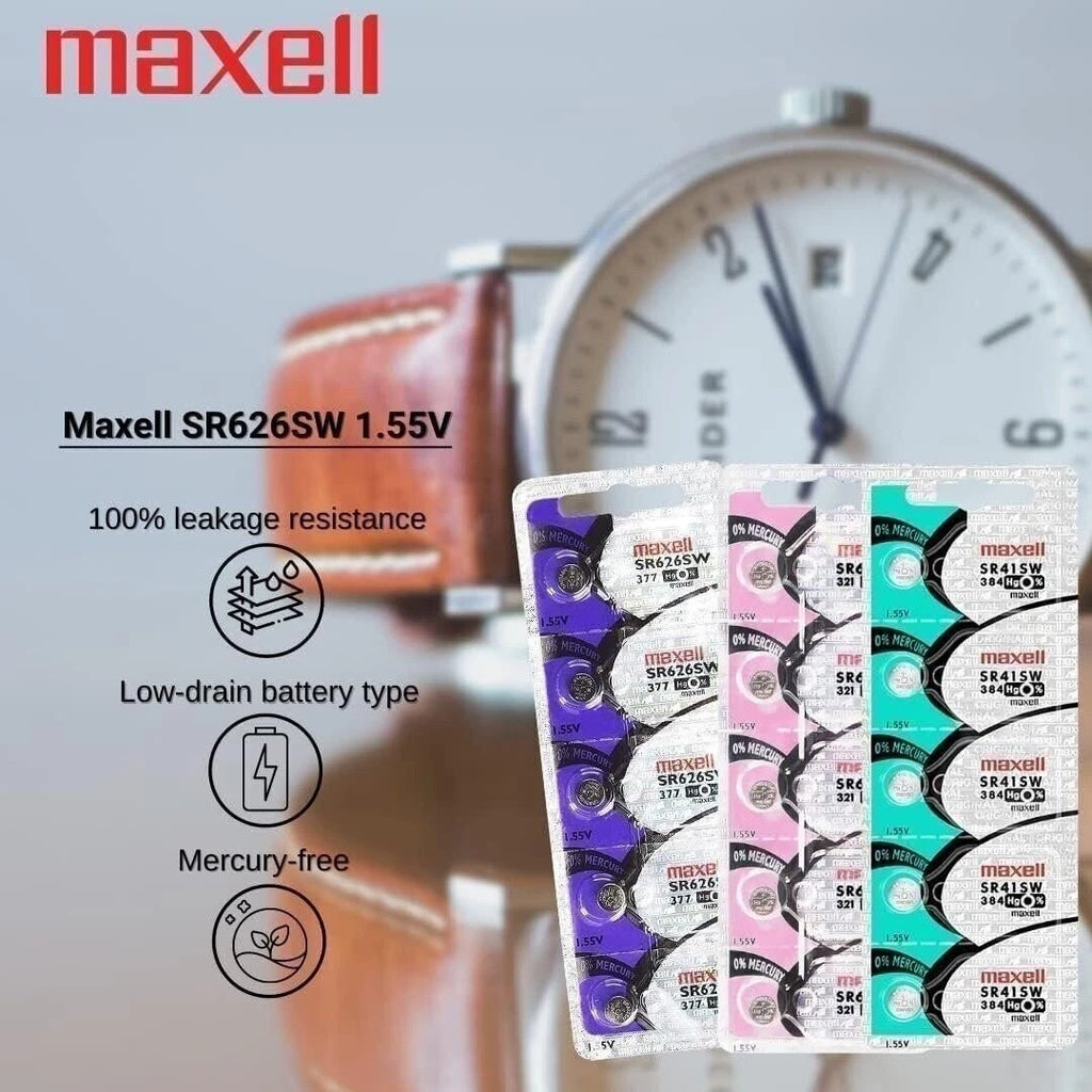 Maxell SR626SW 377 Silver Oxide Watch Battery Bundle of 20