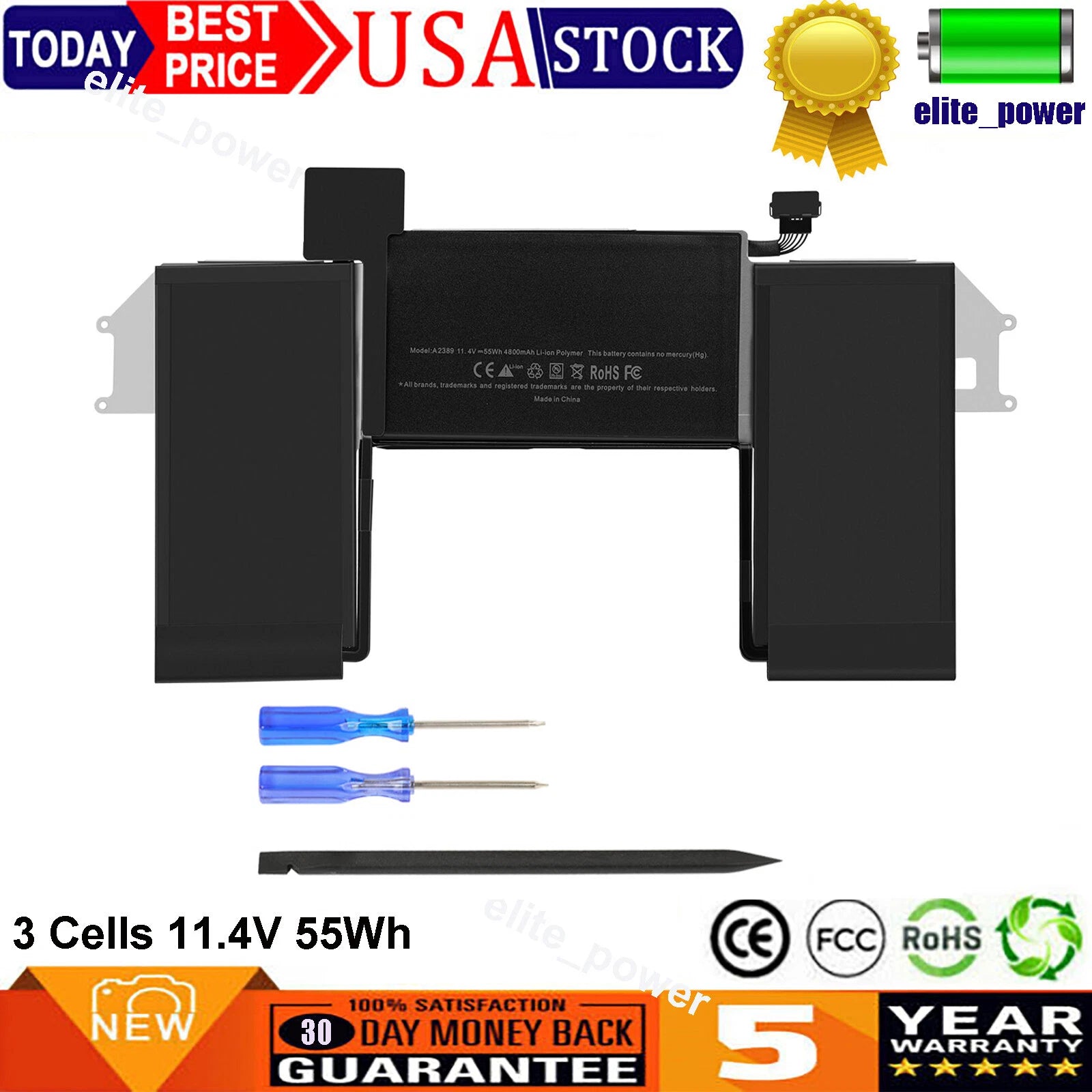 A2389 A2337 Battery For Apple MacBook Air 13" inch Air M1 2020 EMC 3598 55Wh NEW