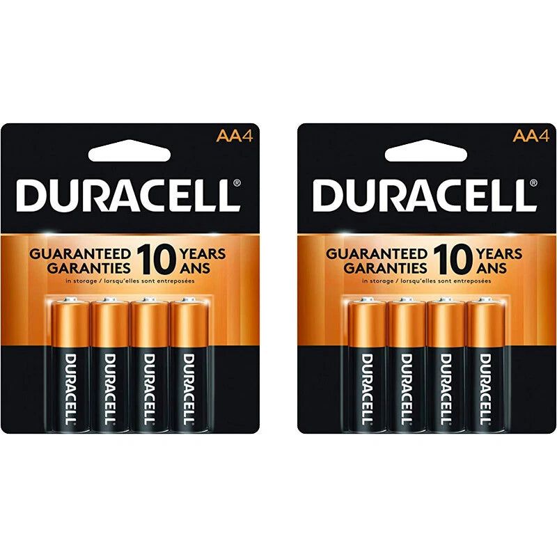 8 Count Duracell AA Coppertop Alkaline Batteries