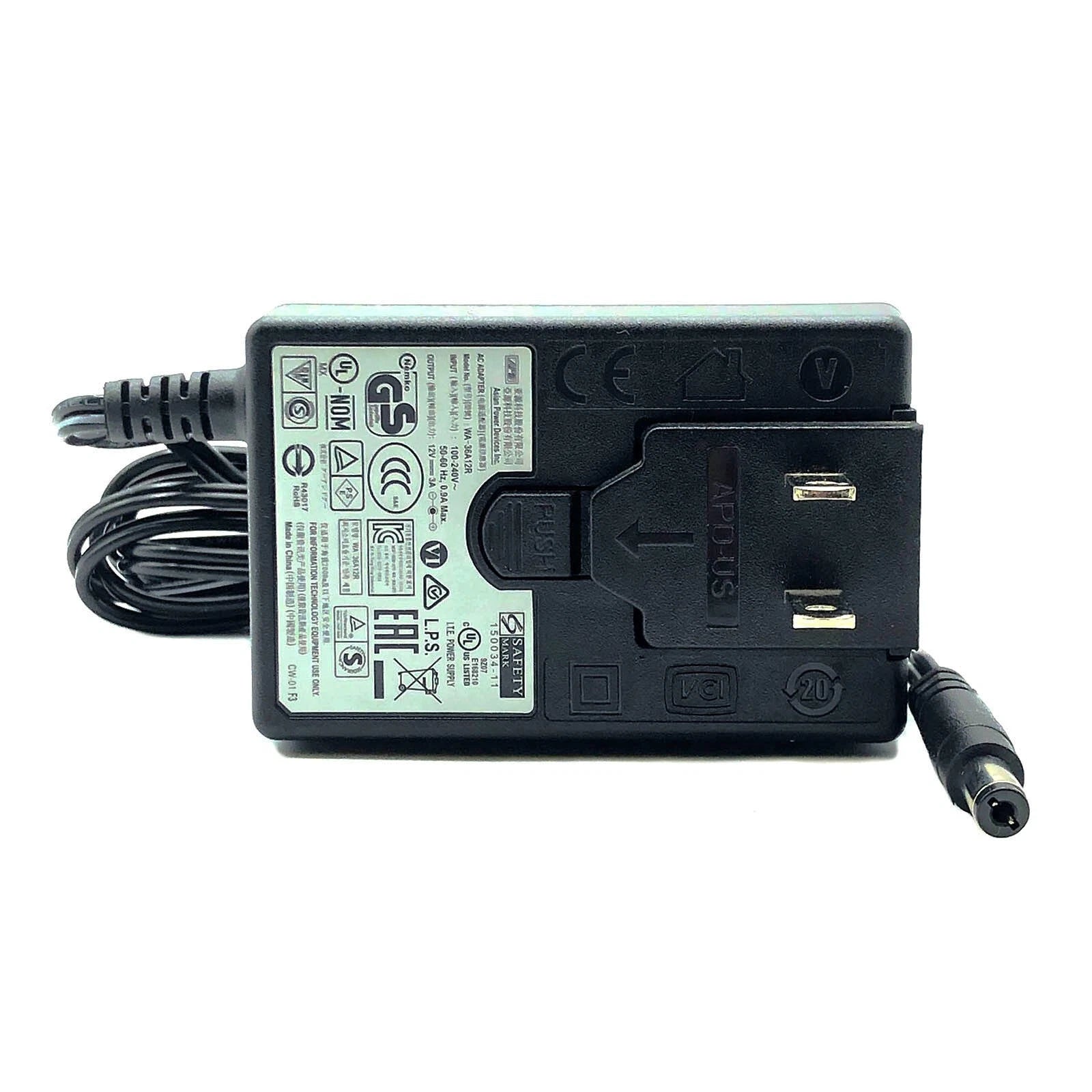 NEW Original APD WA-36A12R Wall Plug-In AC Adapter WA-36A12 12V 3A Power Charger