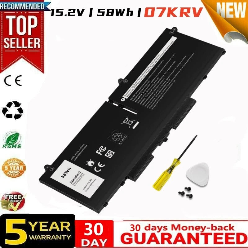 07KRV Battery For Dell Latitude 5330 7330 7430 7530 Precision 3570 FK0VR 58Wh