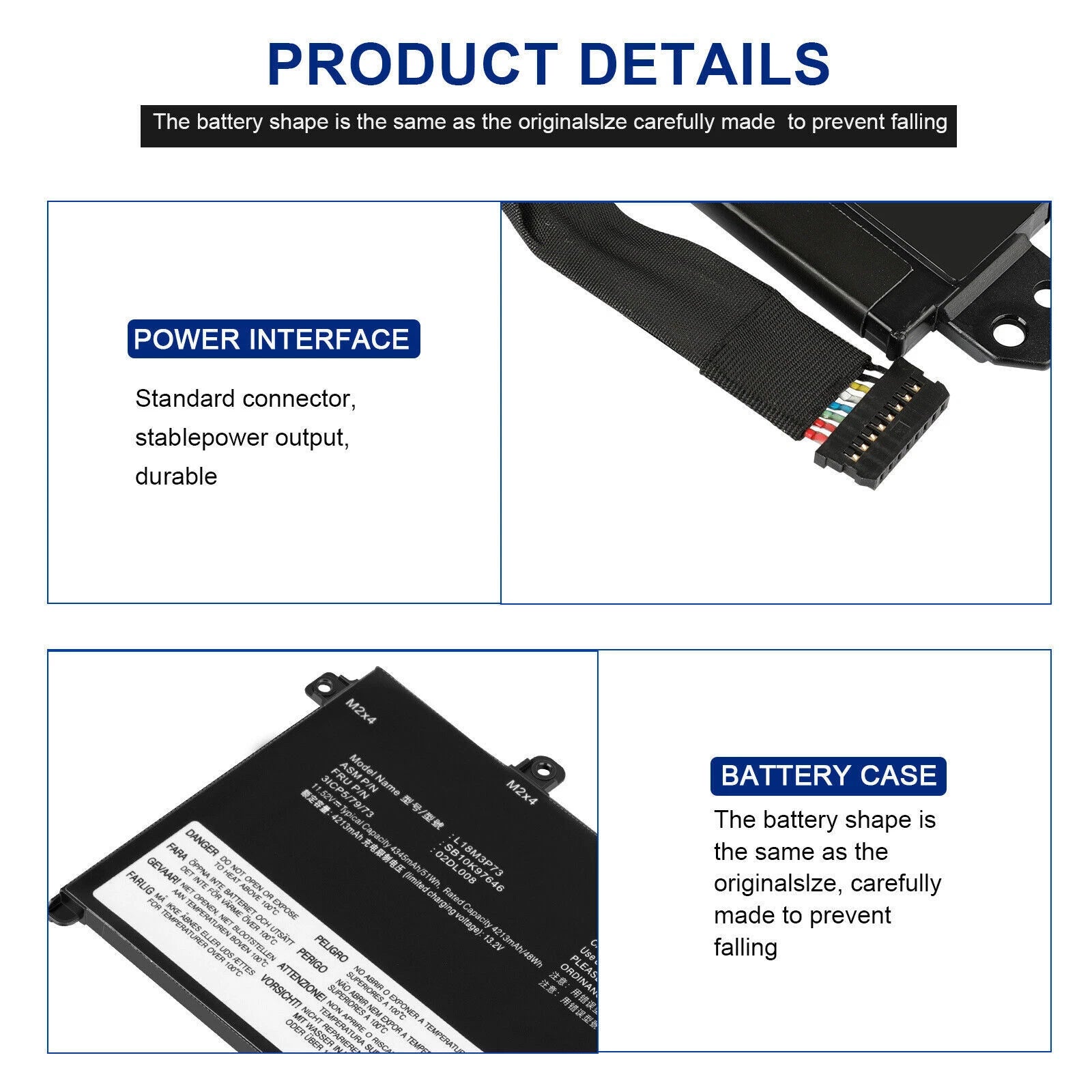 L18M3P73 Battery for Lenovo ThinkPad P43S T490 T495 T14 P14s L18M3P74 02DL007