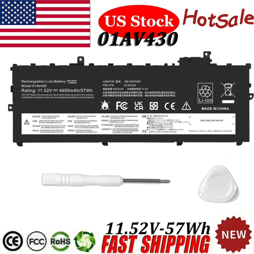 01AV430 01AV494 Battery for Lenovo ThinkPad X1 Carbon 5th 6th Gen 2017 2018 57Wh