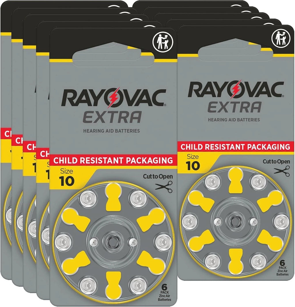 60 RAYOVAC EXTRA Advance Hearing AID Batteries SIZE 10 60 Batteries Exp 2029