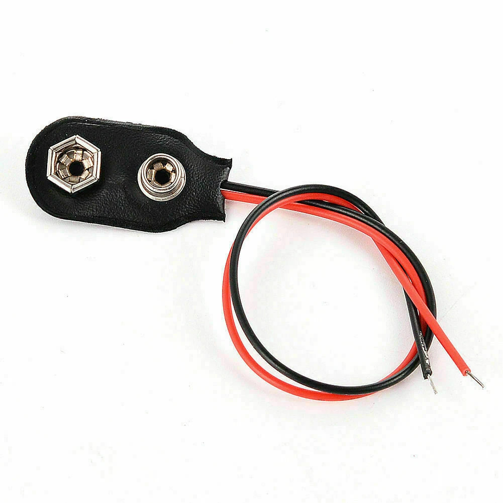 New Pack of 2x 9V Battery Connector Snap Clip Wire Connector Lead Holder T Type