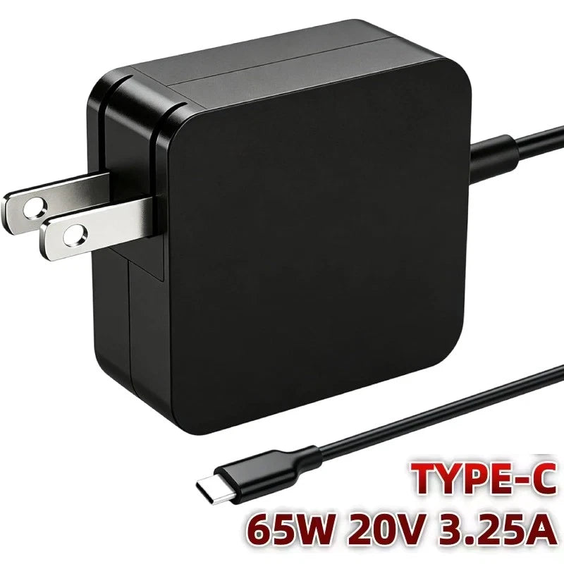 65W Portable USBC Laptop Charger Cord TypeC for CAR Dell Lenovo HP Power Adapter