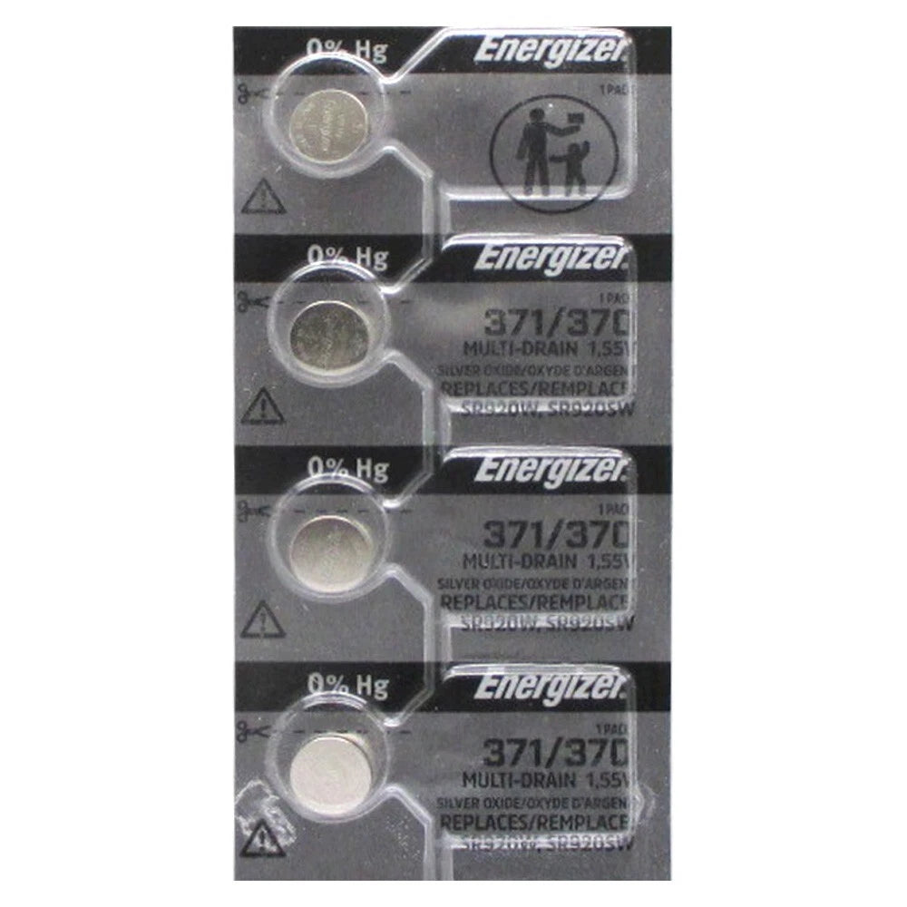 4 Pc Energizer 371 1.55 Volt Button Cell Watch Battery