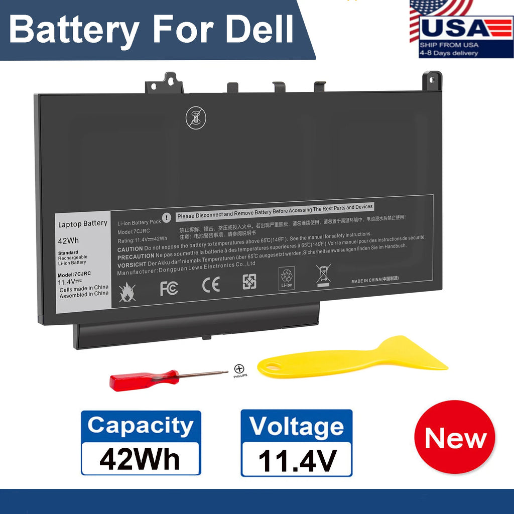 7CJRC Battery for Dell Latitude 7470 7270 E7270 E7470 Series KNM09 21X15 TX283