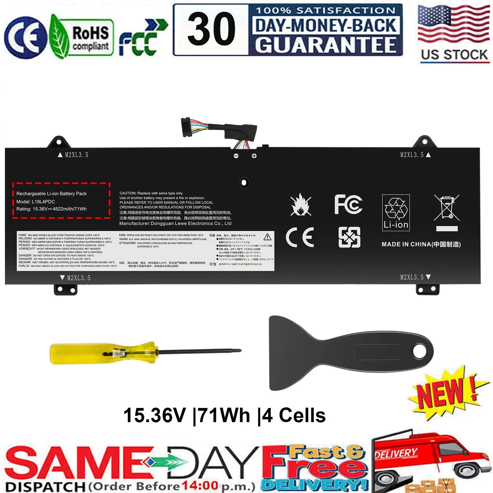 ?L19L4PDC L19C4PDC L19M4PDC Battery For Lenovo Ideapad Yoga 7i 7-14ITL5 7-14ARB7
