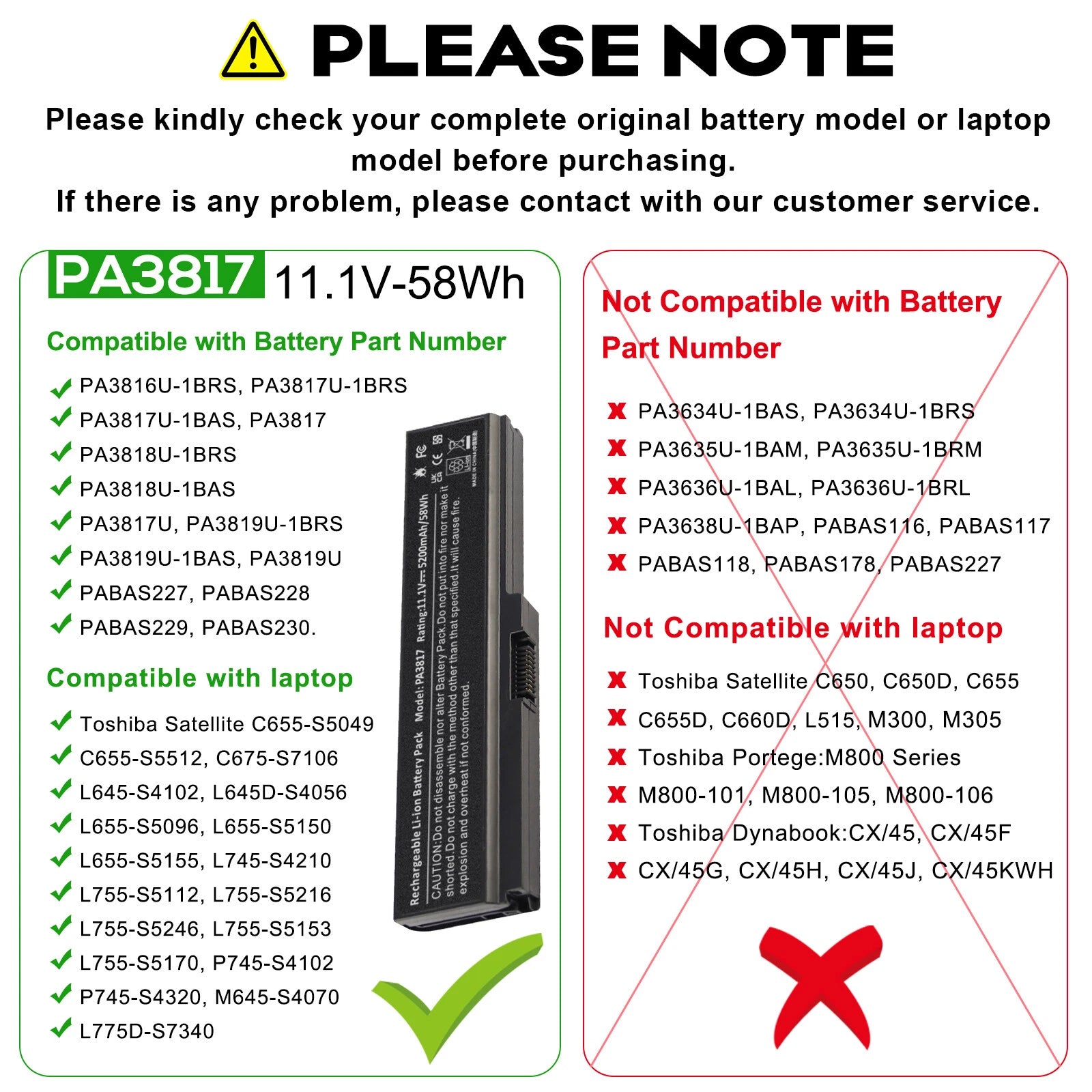 PA3819U-1BRS Battery for Toshiba Satellite P770 P755 L655 L655D L650 L675D PC