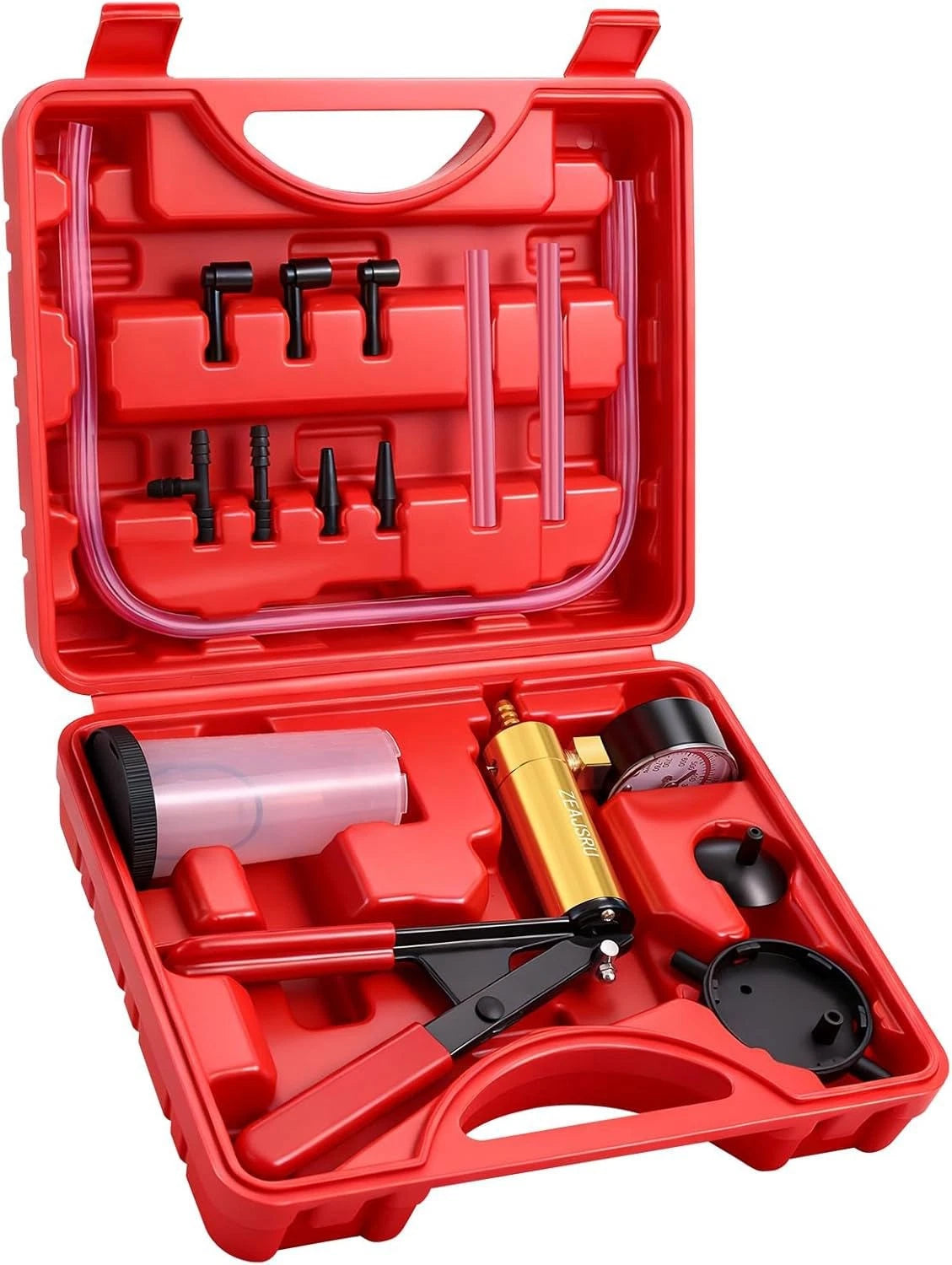 Hand Held Brake Fluid Tester Brake Bleeding Kit Auto Bleeder Vacuum Pump +Box