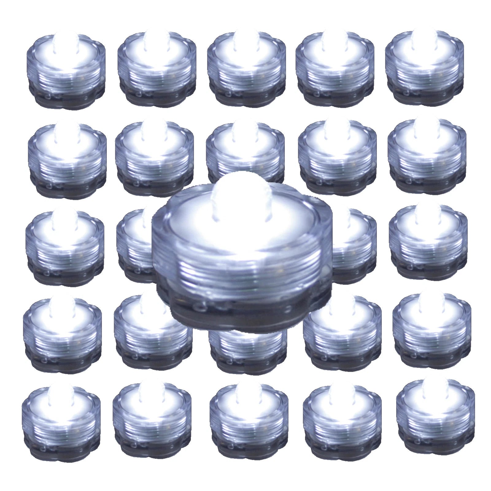 24 Pack~White~Submersible Waterproof Underwater Battery LED Tea Light~Wedding