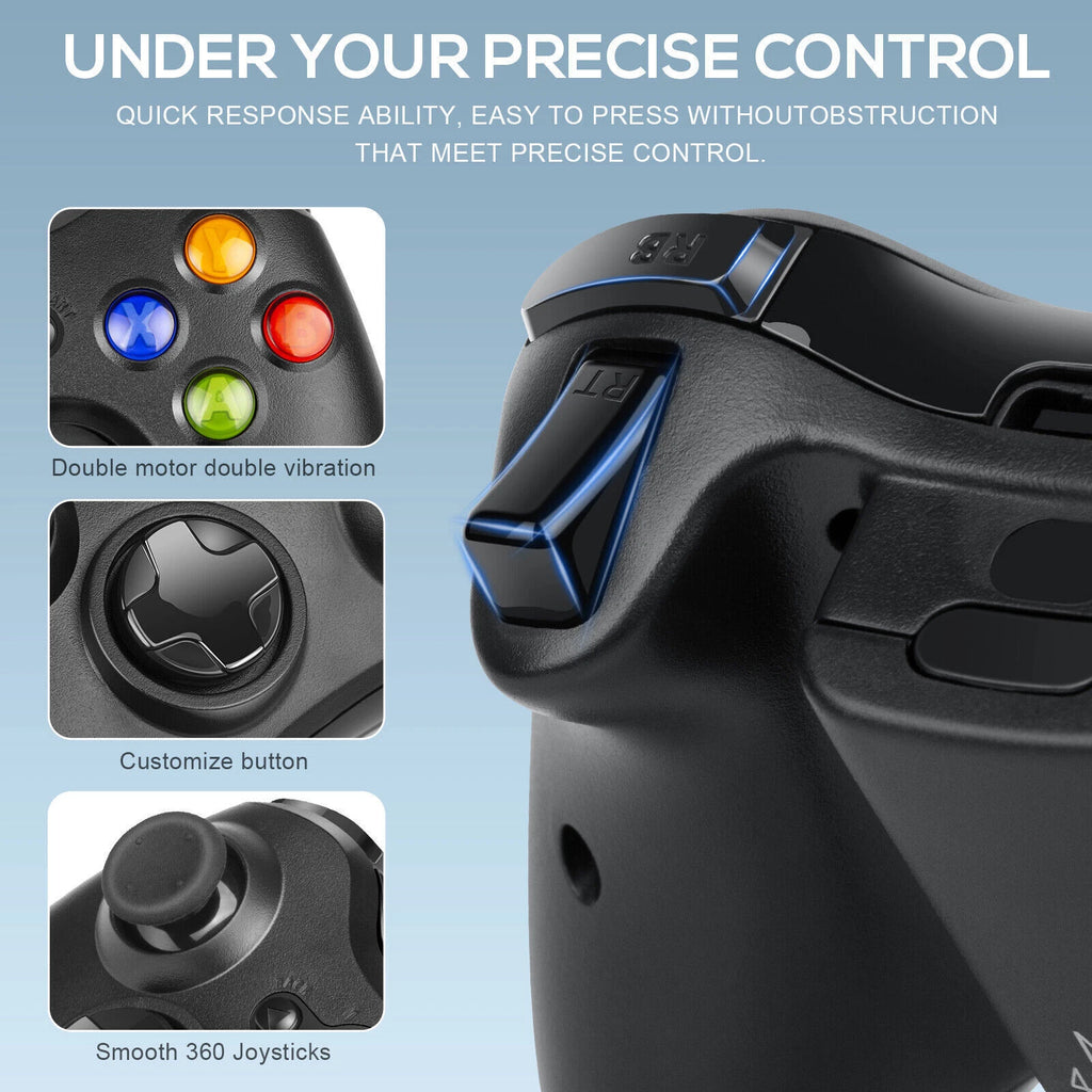 Wireless Game Controller Gamepad For Microsoft Xbox 360/360Slim PC WIN 10 7 8 XP