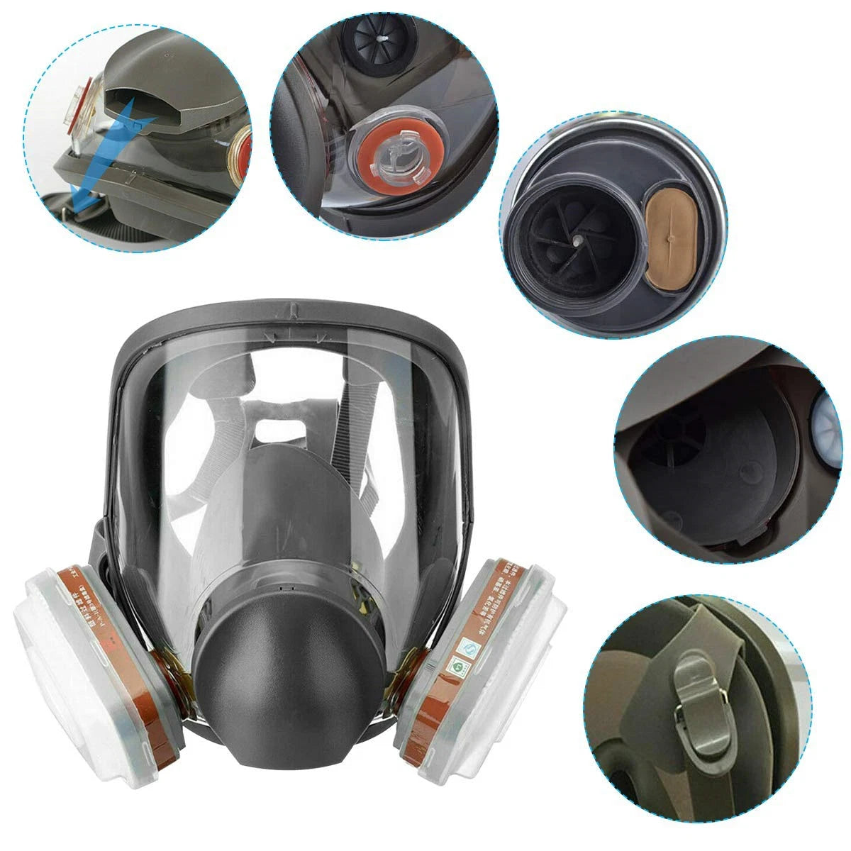 Facepiece Full Face Gas Mask 2091 Filter Respirator Painting For 6800 Reusable